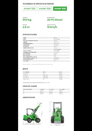 Kolové nakladače Avant Tecno Avant 530