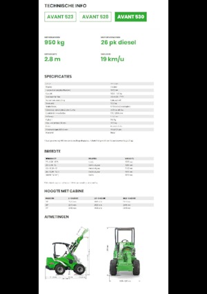 Kolové nakladače Avant Tecno Avant 530