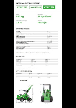Kolové nakladače Avant Tecno Avant 530