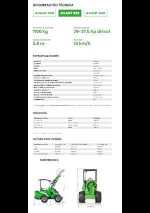 Kolové nakladače Avant Tecno Avant 635