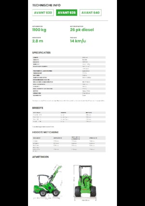 Kolové nakladače Avant Tecno Avant 635