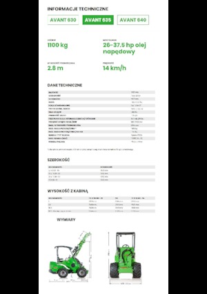Kolové nakladače Avant Tecno Avant 635
