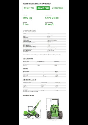 Kolové nakladače Avant Tecno Avant 755i