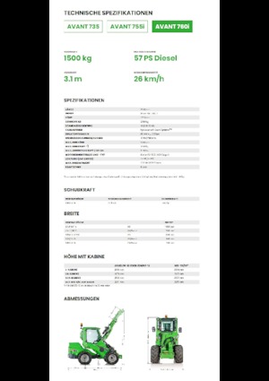 Kolové nakladače Avant Tecno Avant 760i