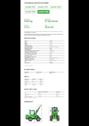 Kolové nakladače Avant Tecno Avant 760i