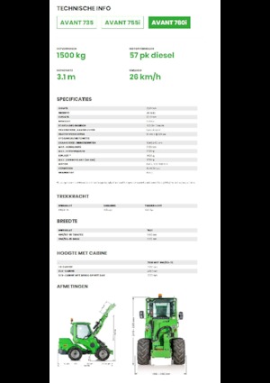 Kolové nakladače Avant Tecno Avant 760i