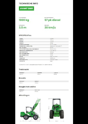 Kolové nakladače Avant Tecno Avant 860i