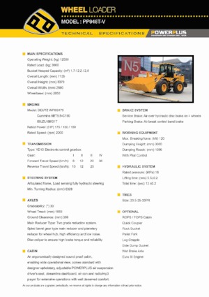 Kolové nakladače PowerPlus PP948T-V