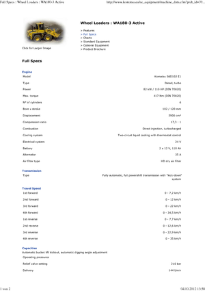 Kolové nakladače Komatsu WA180 active