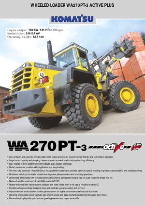 Kolové nakladače Komatsu WA270PT active Plus