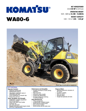 Kolové nakladače Komatsu WA80-6