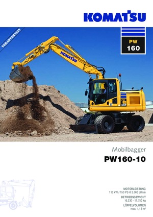 Kolová rypadla Komatsu PW160-10