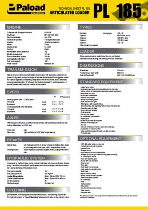 Kolové nakladače Palazzani PL 185