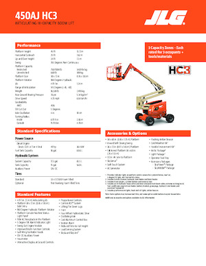 Kolové kloubové pracovní plošiny JLG 450AJ HC3