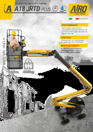 Kolové kloubové pracovní plošiny AIRO A18 JRTD PLUS