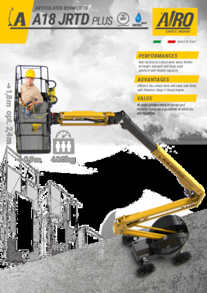 Kolové kloubové pracovní plošiny AIRO A18 JRTD PLUS