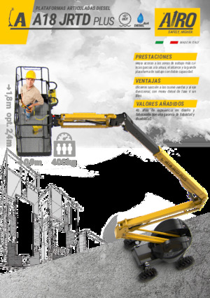 Kolové kloubové pracovní plošiny AIRO A18 JRTD PLUS