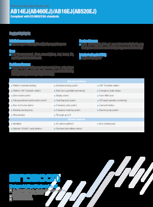 Kolové kloubové pracovní plošiny Sinoboom AB14EJ 