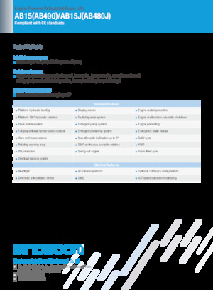 Kolové kloubové pracovní plošiny Sinoboom AB15J
