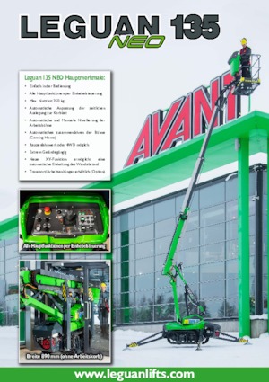 Kolové kloubové pracovní plošiny Avant Tecno Leguan 135 Neo