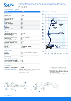 Kolové kloubové pracovní plošiny Genie Z™-45 XC