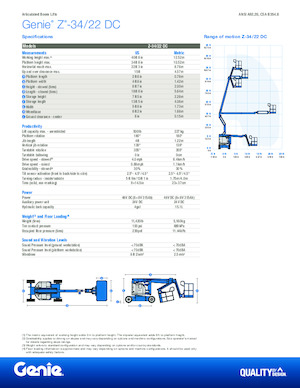 Kolové kloubové pracovní plošiny Genie Z-34/22 DC