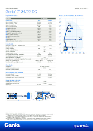Kolové kloubové pracovní plošiny Genie Z-34/22 DC