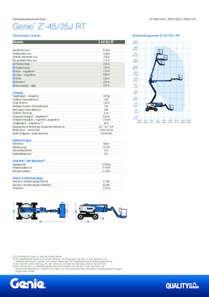 Kolové kloubové pracovní plošiny Genie Z-45/25J RT