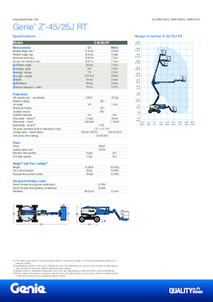 Kolové kloubové pracovní plošiny Genie Z-45/25J RT
