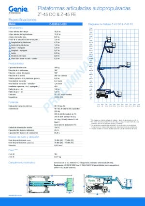 Kolové kloubové pracovní plošiny Genie Z-45 DC