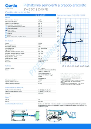 Kolové kloubové pracovní plošiny Genie Z-45 DC