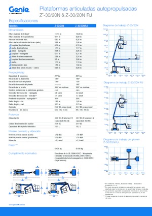 Kolové kloubové pracovní plošiny Genie Z-30/20N RJ
