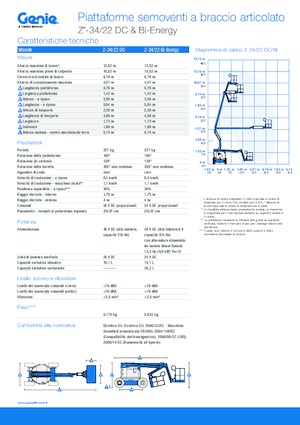 Kolové kloubové pracovní plošiny Genie Z-34/22 DC