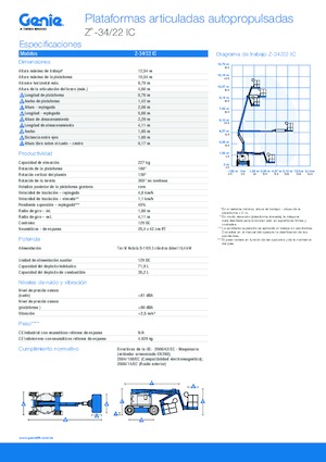 Kolové kloubové pracovní plošiny Genie Z-34/22 IC