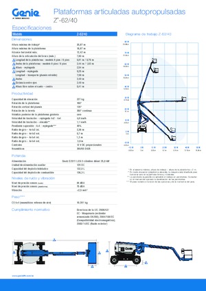 Kolové kloubové pracovní plošiny Genie Z-62/40