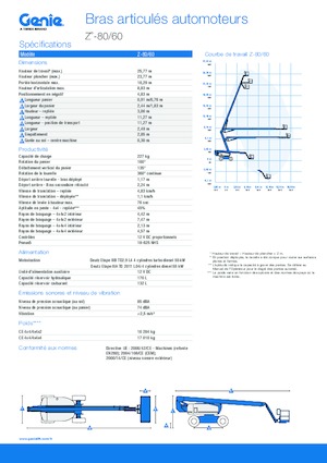 Kolové kloubové pracovní plošiny Genie Z-80/60