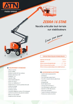 Kolové kloubové pracovní plošiny ATN ZEBRA 16 STAB