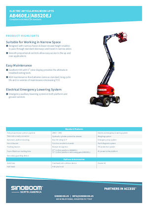 Kolové kloubové pracovní plošiny Sinoboom AB460EJ