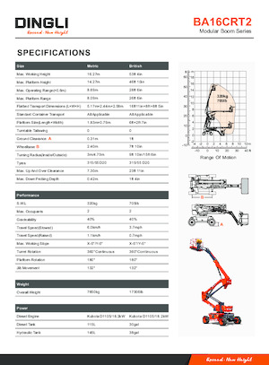 Kolové kloubové pracovní plošiny Dingli BA16CRT2