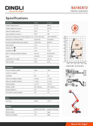 Kolové kloubové pracovní plošiny Dingli BA18CRT2