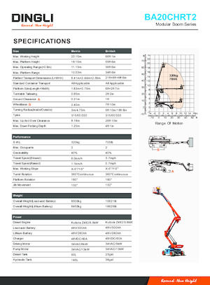 Kolové kloubové pracovní plošiny Dingli BA20CHRT2