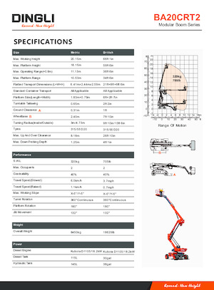 Kolové kloubové pracovní plošiny Dingli BA20CRT2