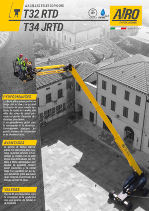 Kolové teleskopické pracovní plošiny AIRO T32 RTD