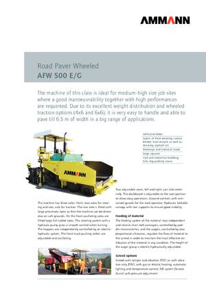 Kolové finišery Ammann AFW 500 E/G
