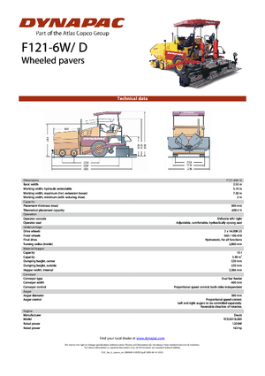 Kolové finišery Dynapac F 121-6 W/D