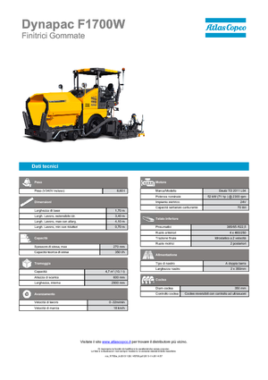 Kolové finišery Dynapac F 1700 W