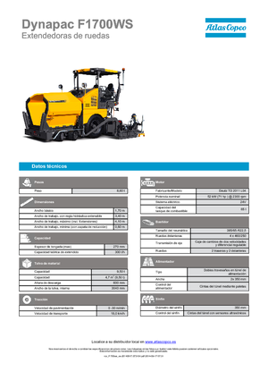 Kolové finišery Dynapac F 1700 WS