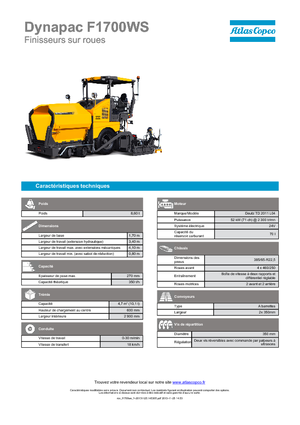 Kolové finišery Dynapac F 1700 WS
