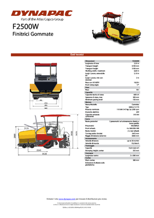 Kolové finišery Dynapac F 2500 W