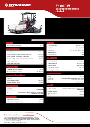 Kolové finišery Dynapac F1800W